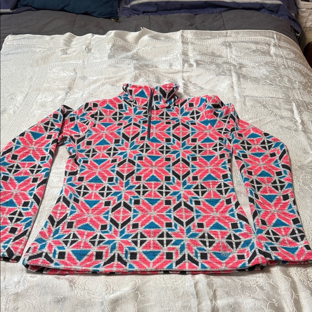 Spyder Pink and Black Geometric Sweatshirt